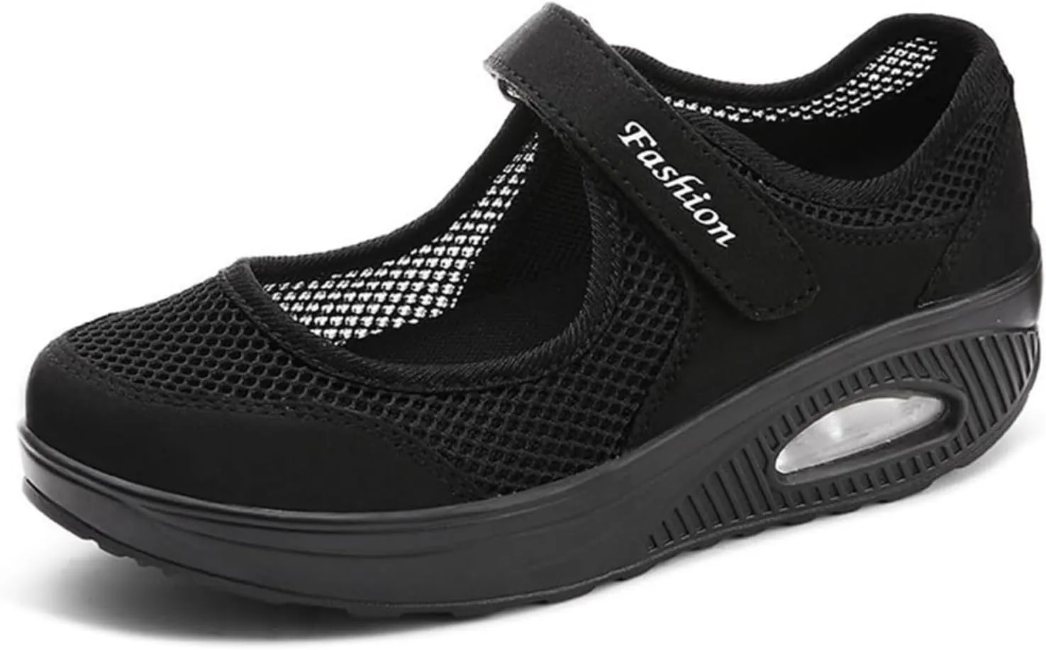 Women's Mesh Adjustable Nurse Shoes Breathable Lightweight Walking Cushion Buffer Fitness Nursing Orthotic Mary Jane Hollow Out Granny Walk Soft-Soled Flats Dance Sneakers Wide Width Non-Slip