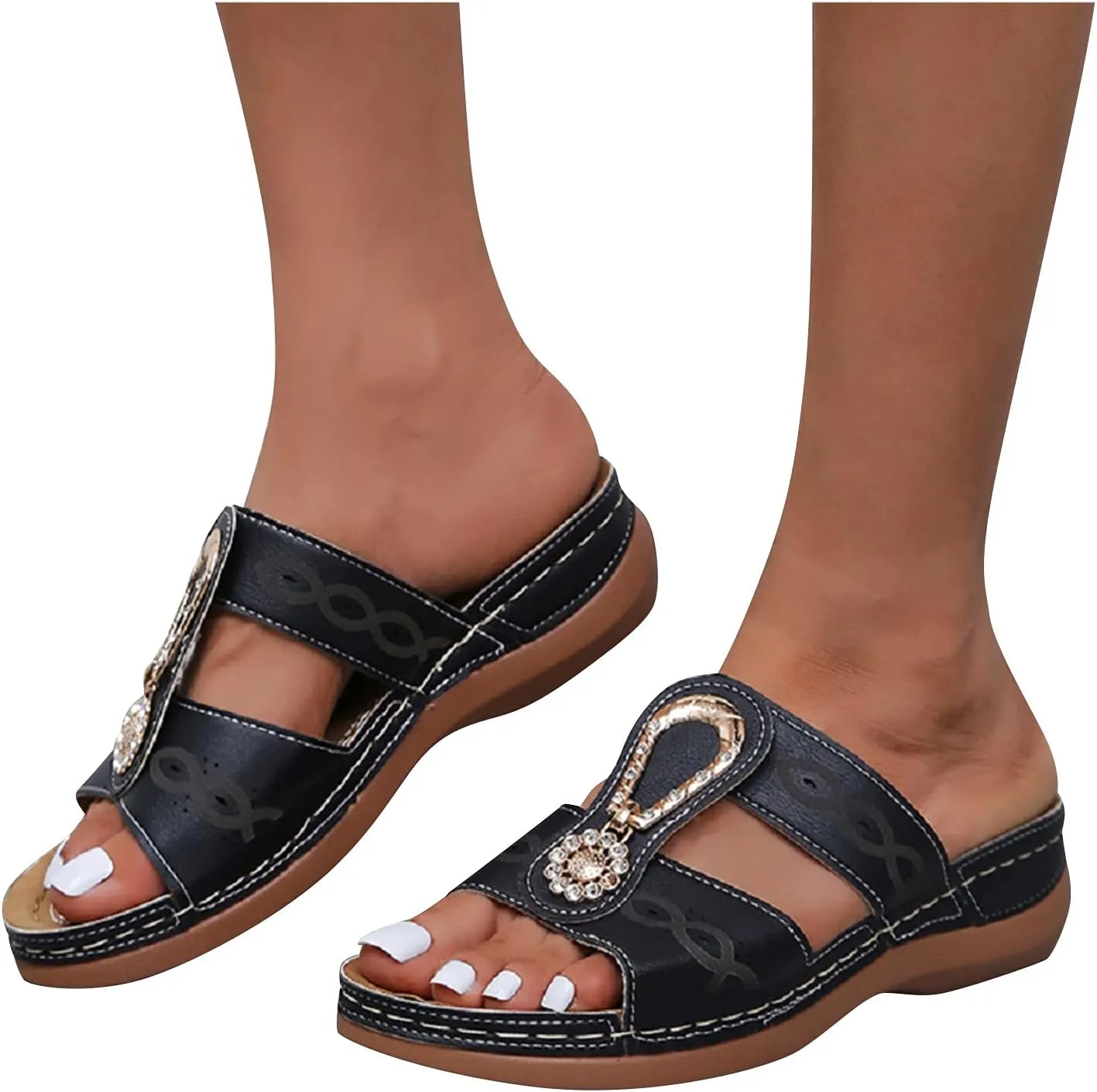 Womens Orthotic Flip Flops Ladies Athletic Thick Cushion Recovery Thong Sandals Slip On Memory Foam Walking Plantar Fasciitis
