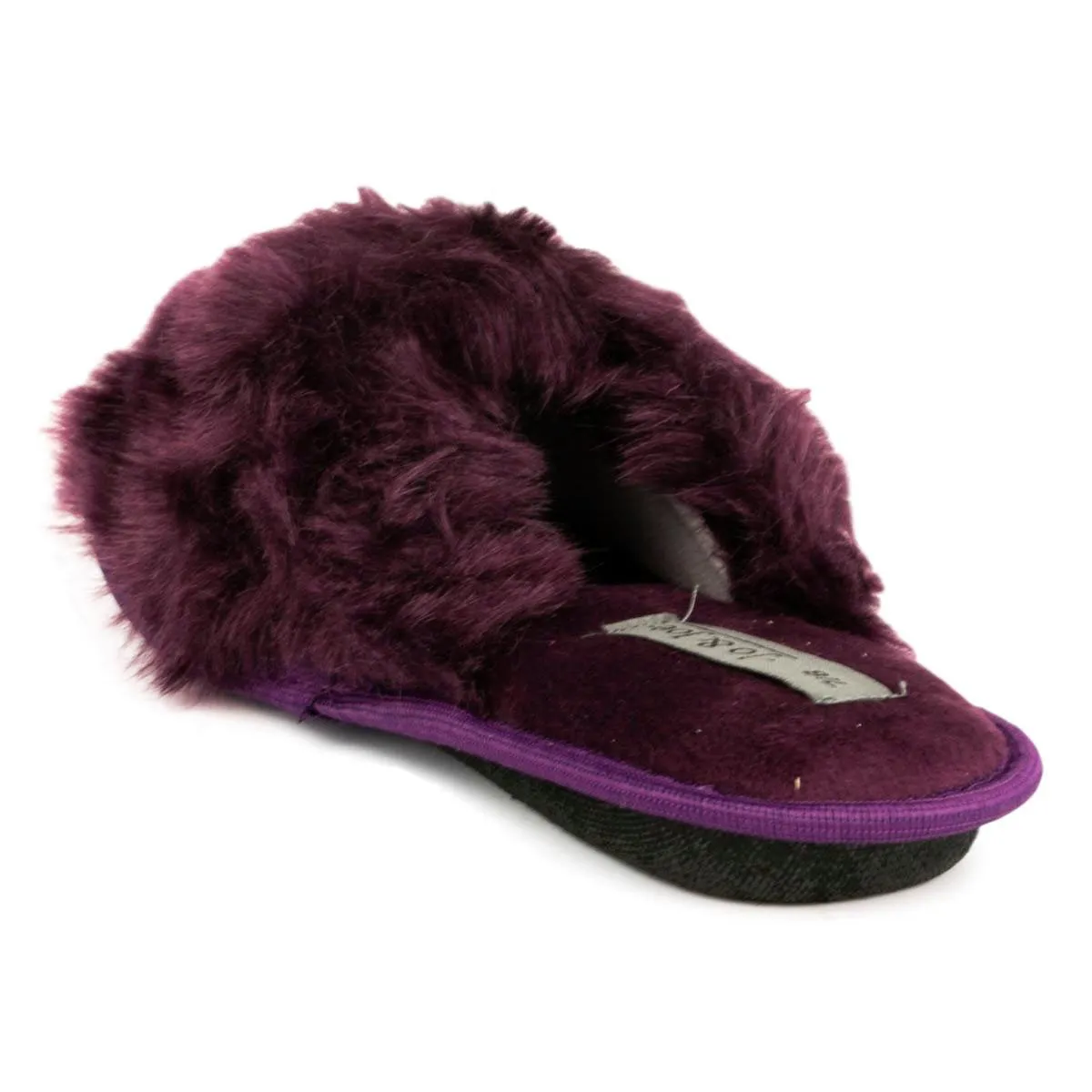Womens Plum fluffy Slipper