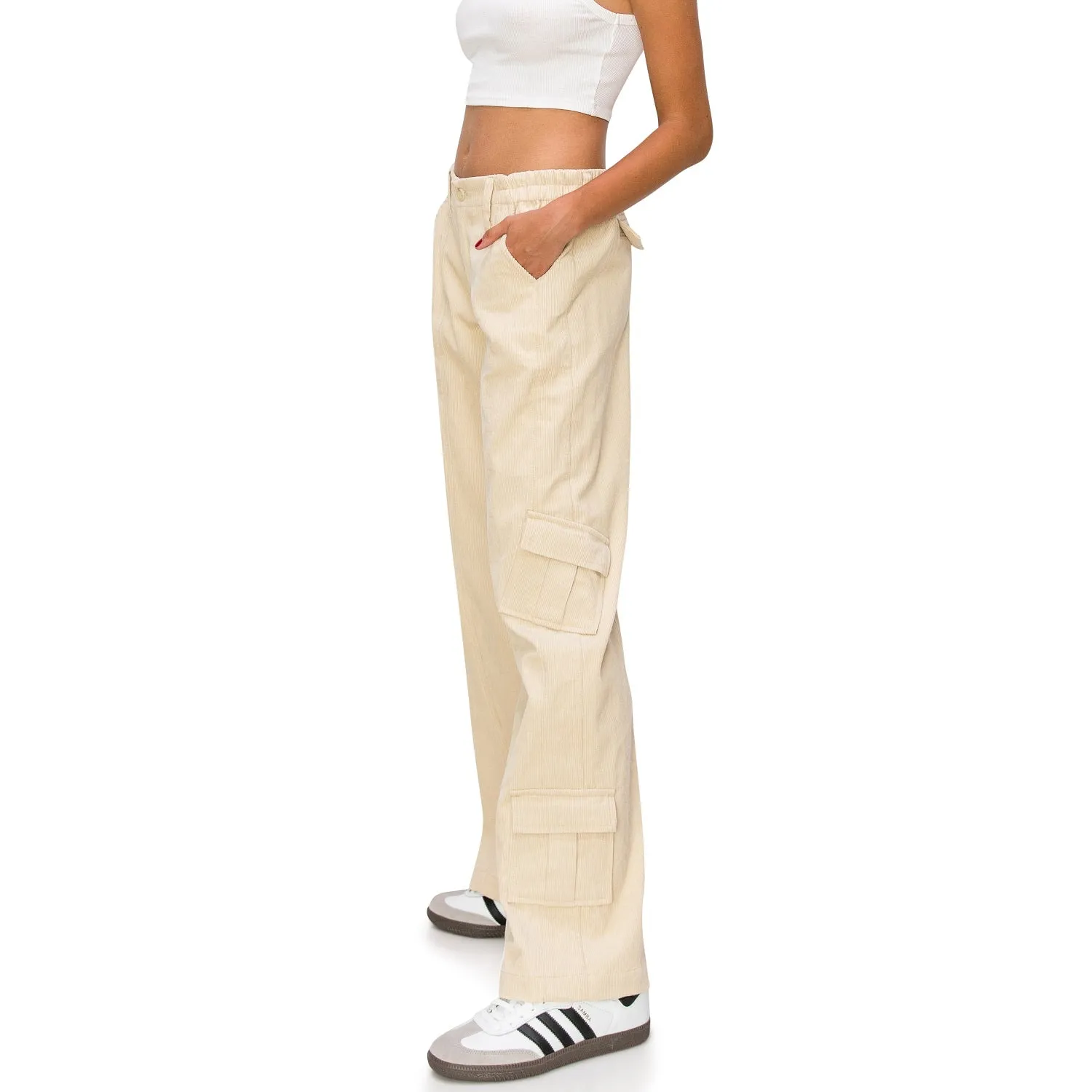 Y2K Mid Rise Cargo Pants -Sandshell